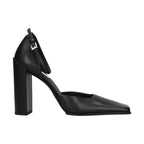 Black Leather High Heel Pumps
