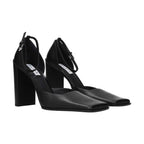 Black Leather High Heel Pumps