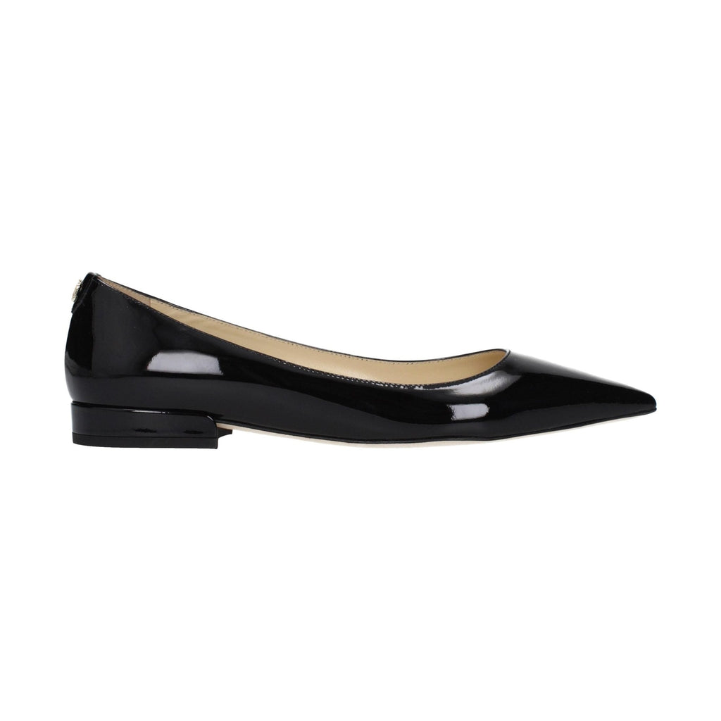 Black Leather Flats