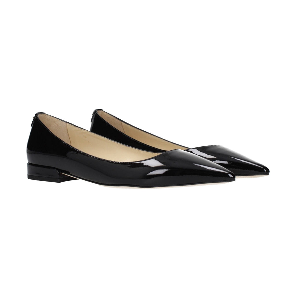 Black Leather Flats