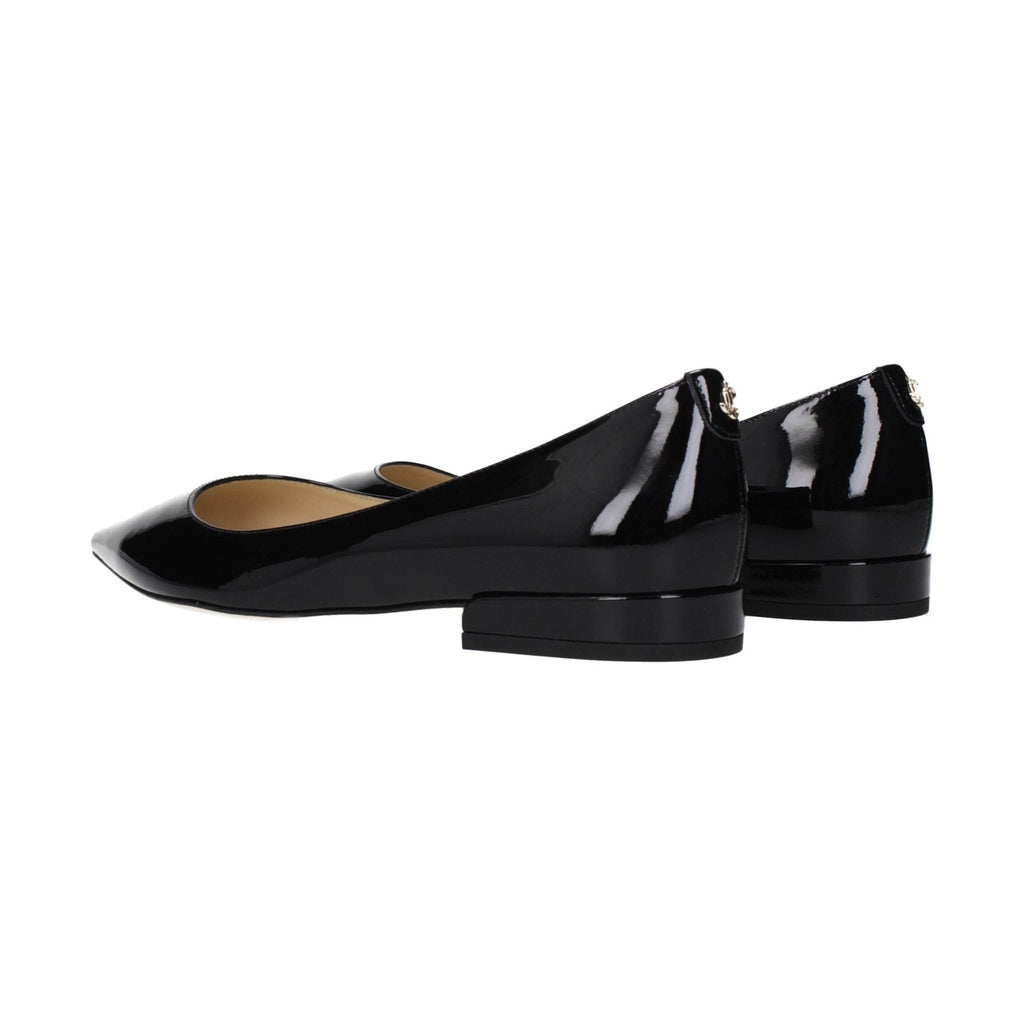 Black Leather Flats