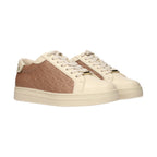 Beige Leather Low Top Sneakers