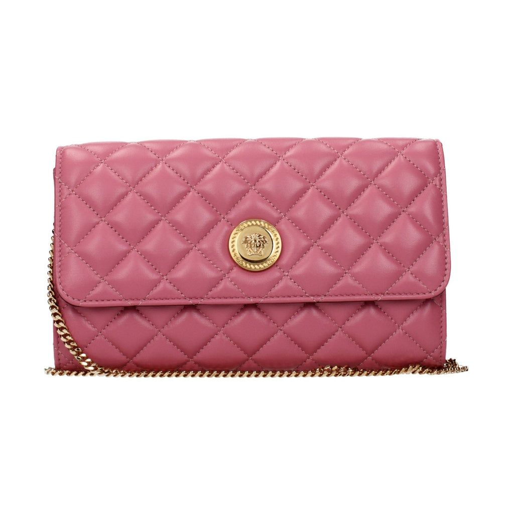 Pink Leather Clutch Bag