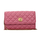 Pink Leather Clutch Bag