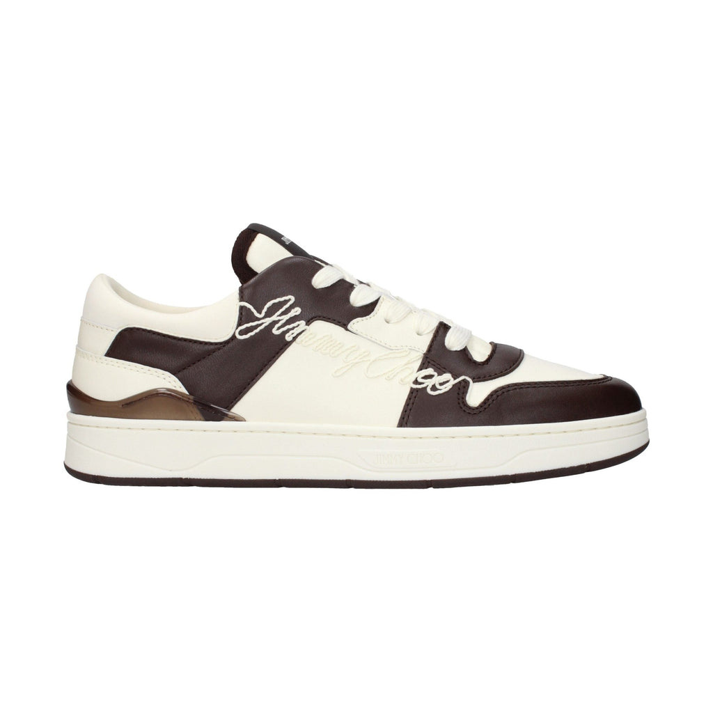 Beige Leather Low Top Sneakers