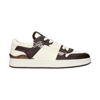 Beige Leather Low Top Sneakers