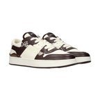 Beige Leather Low Top Sneakers