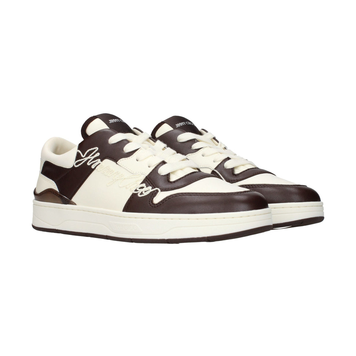 Beige Leather Low Top Sneakers