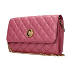 Pink Leather Clutch Bag