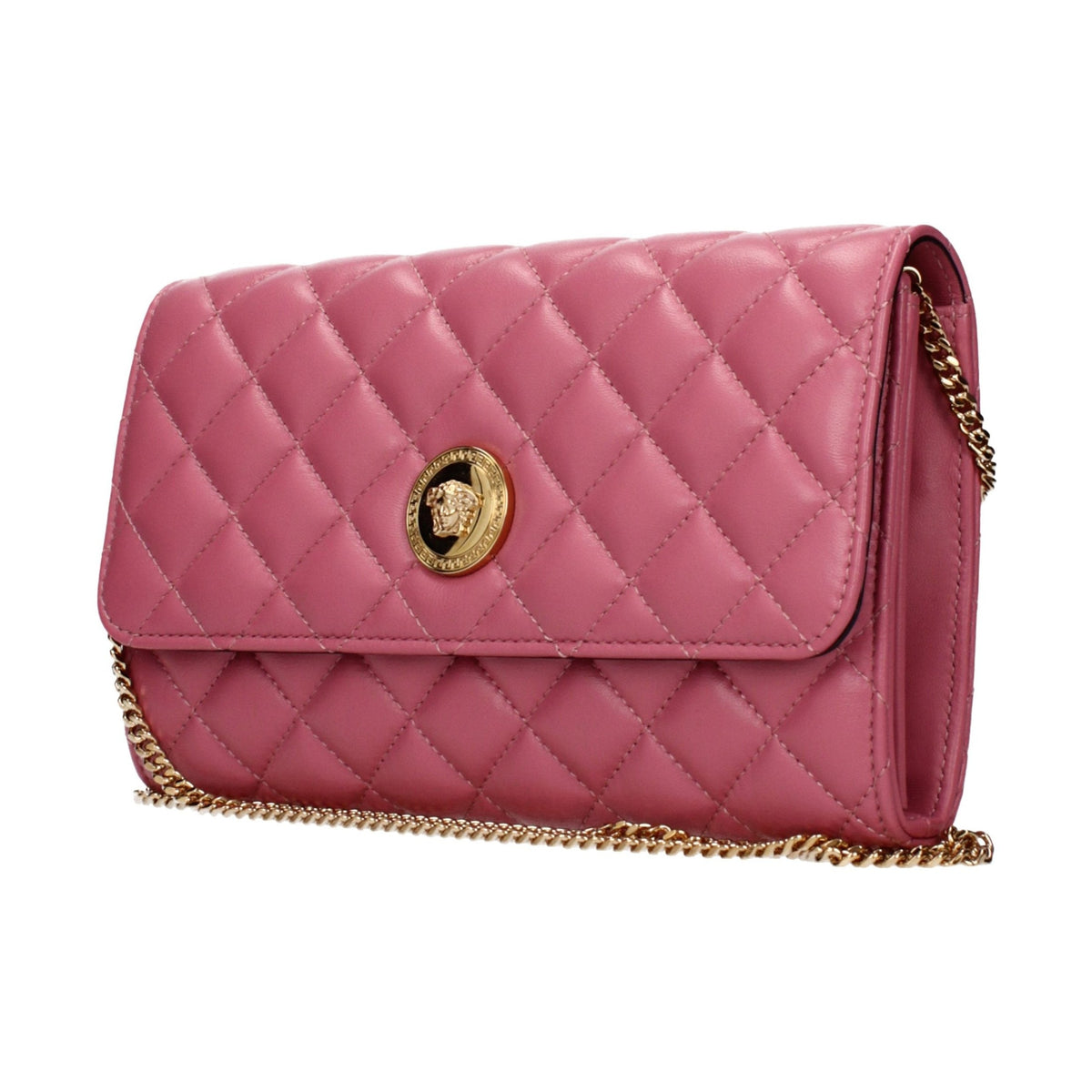 Pink Leather Clutch Bag