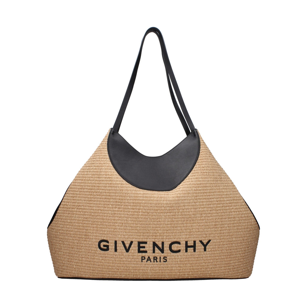 Beige Raffia Shoulder Bag
