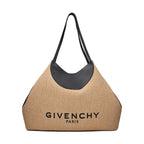 Beige Raffia Shoulder Bag