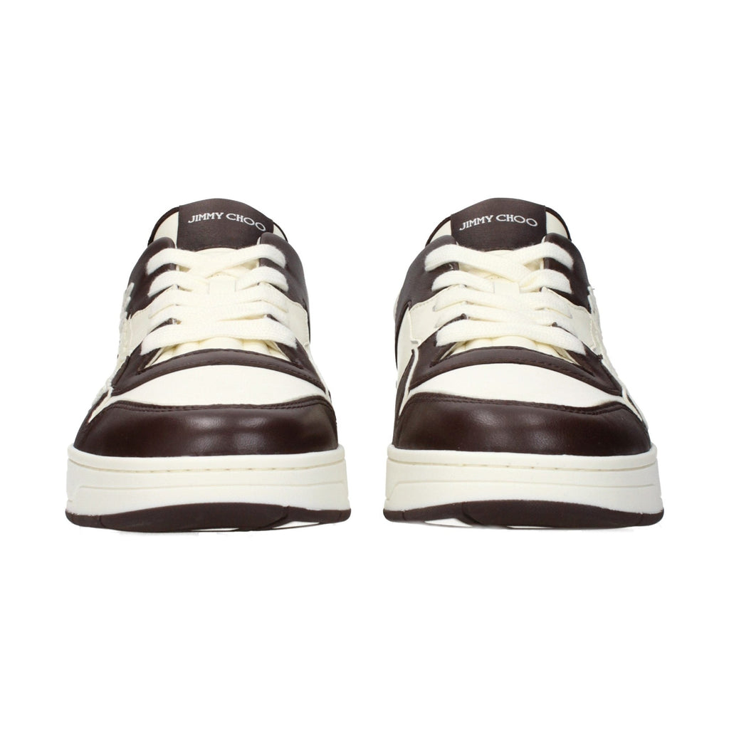 Beige Leather Low Top Sneakers