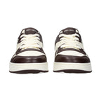 Beige Leather Low Top Sneakers