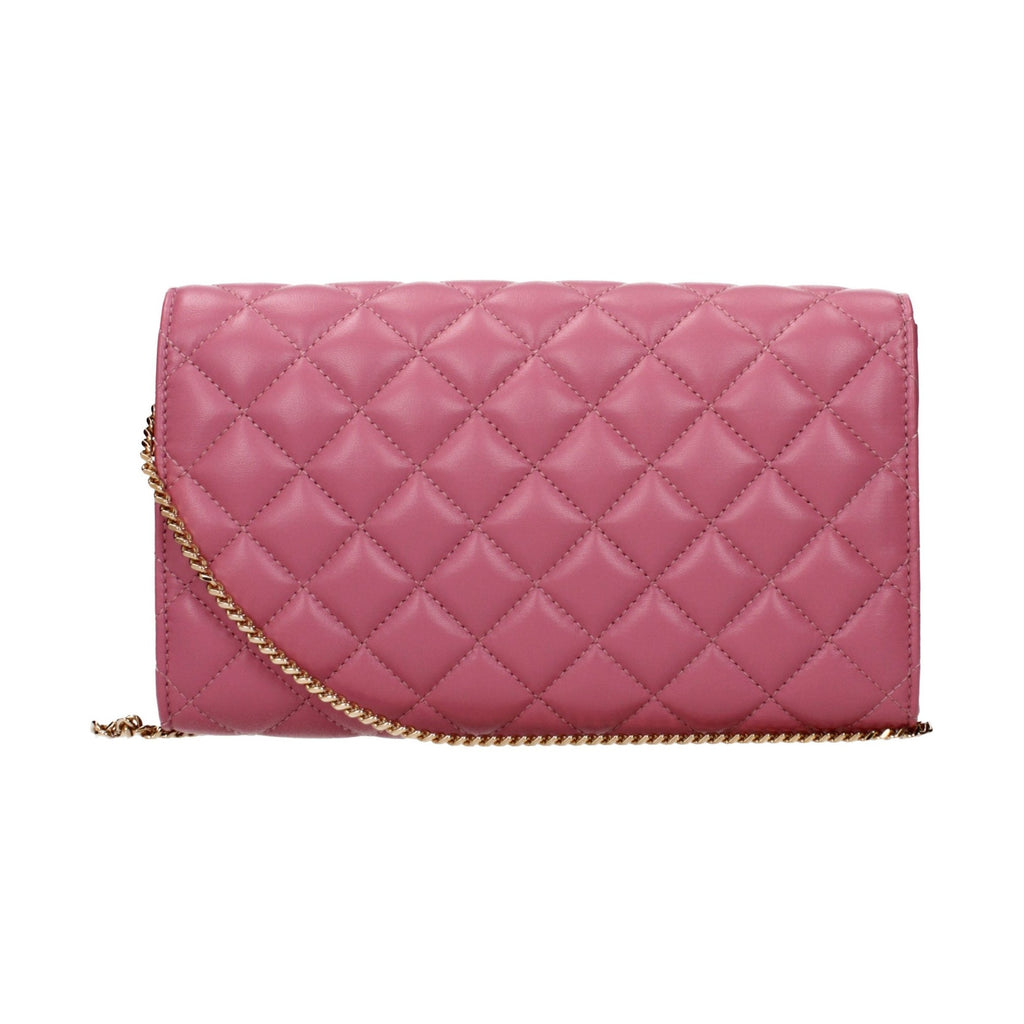 Pink Leather Clutch Bag