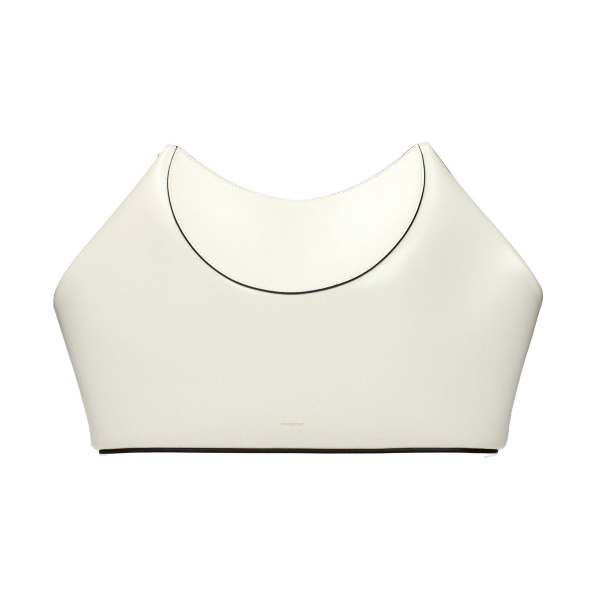 Beige Leather Clutch Bag