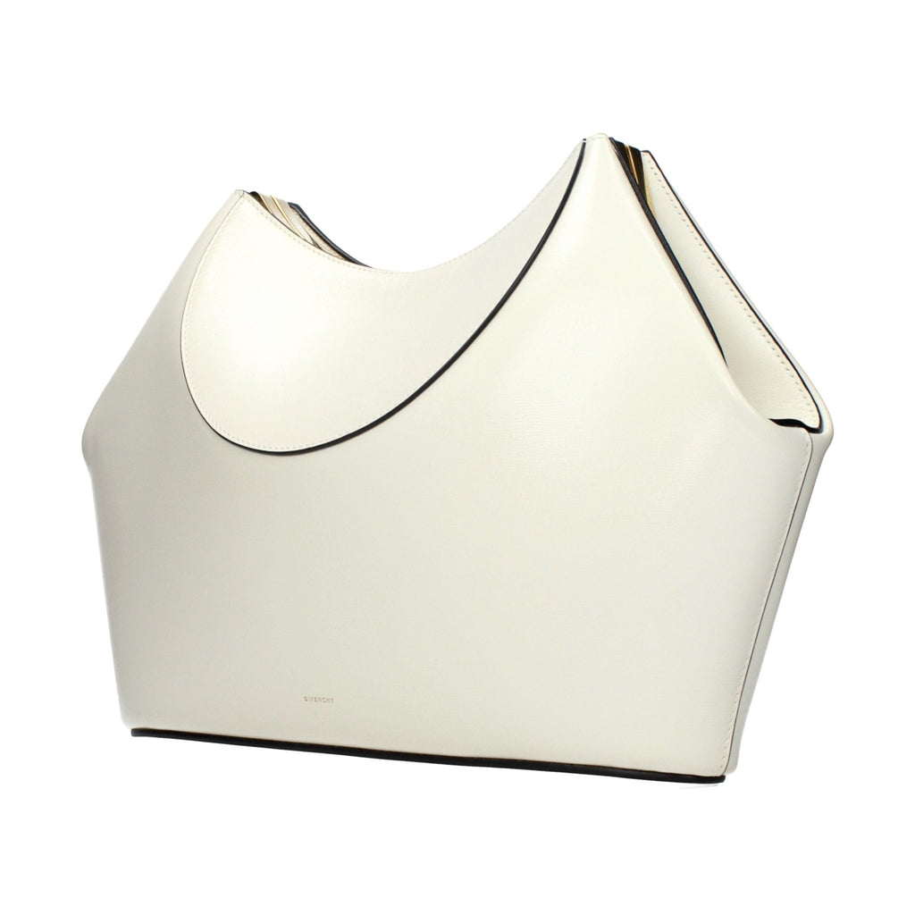 Beige Leather Clutch Bag