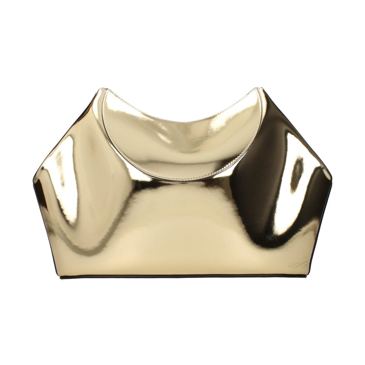Gold Leather Clutch Bag
