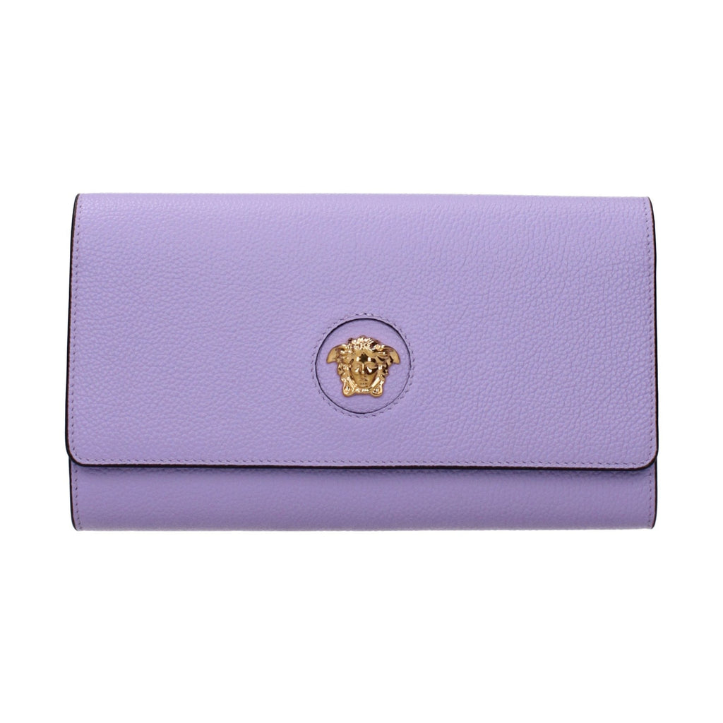 Purple Leather Clutch Bag