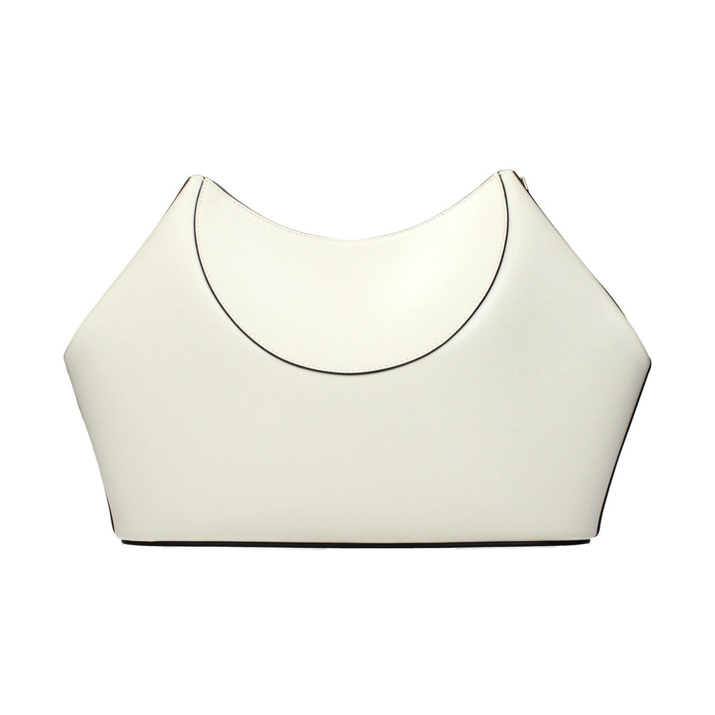 Beige Leather Clutch Bag