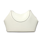Beige Leather Clutch Bag