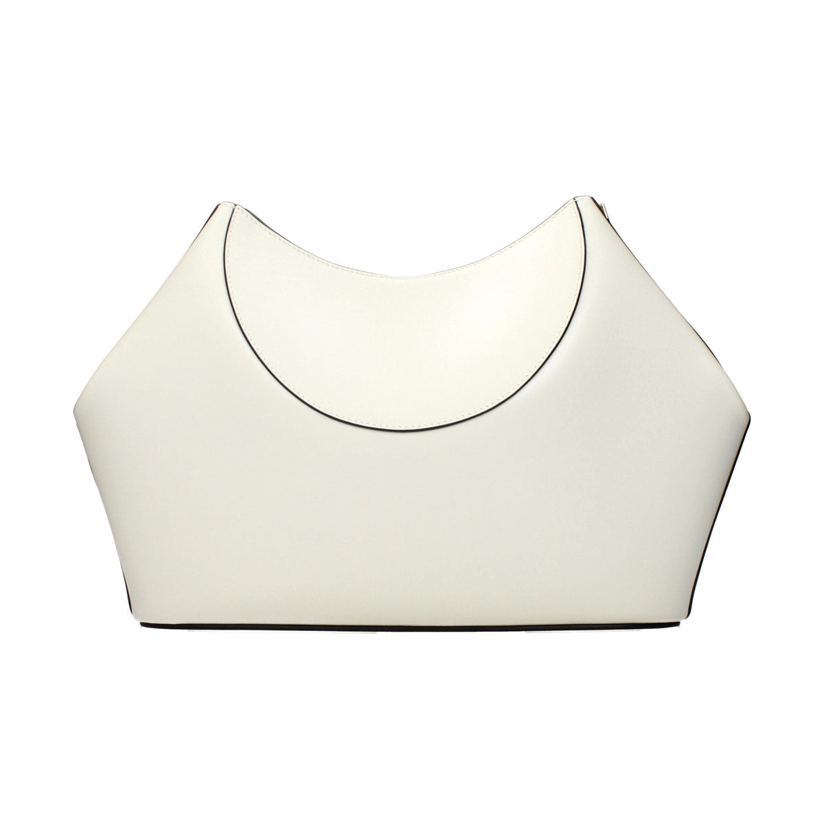 Beige Leather Clutch Bag