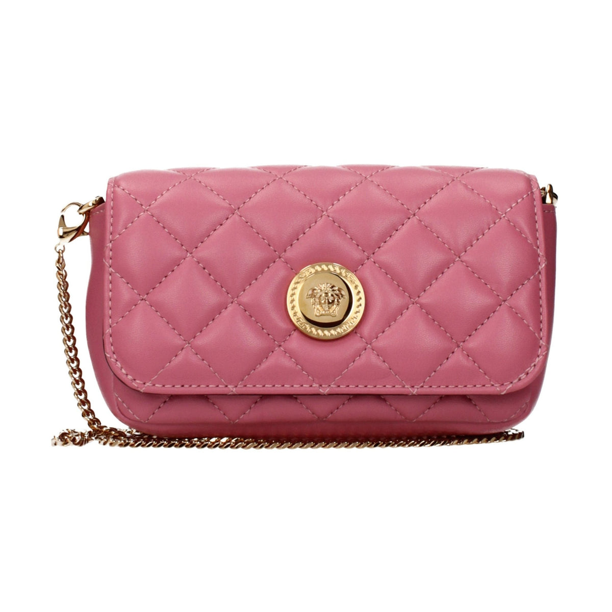 Pink Leather Crossbody Bag