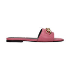 Pink Leather Slippers