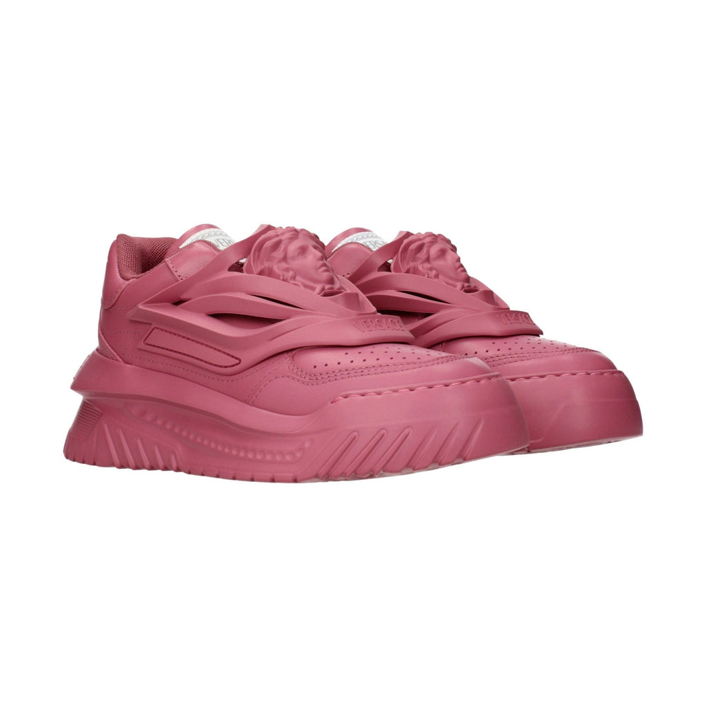 Pink Leather Chunky Sneakers
