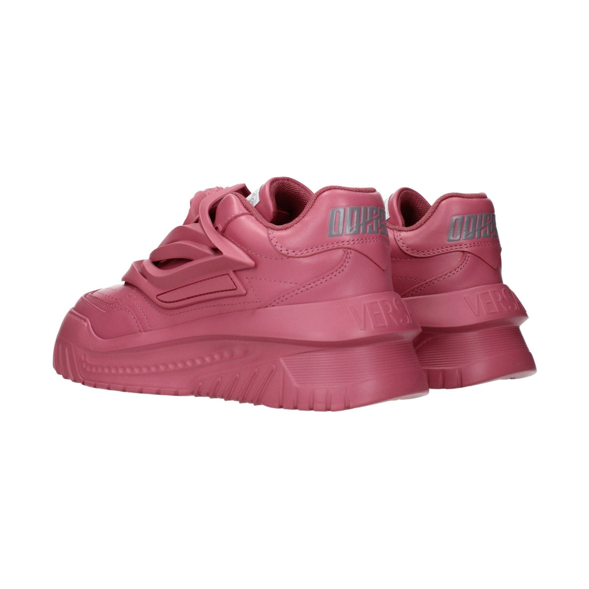 Pink Leather Chunky Sneakers