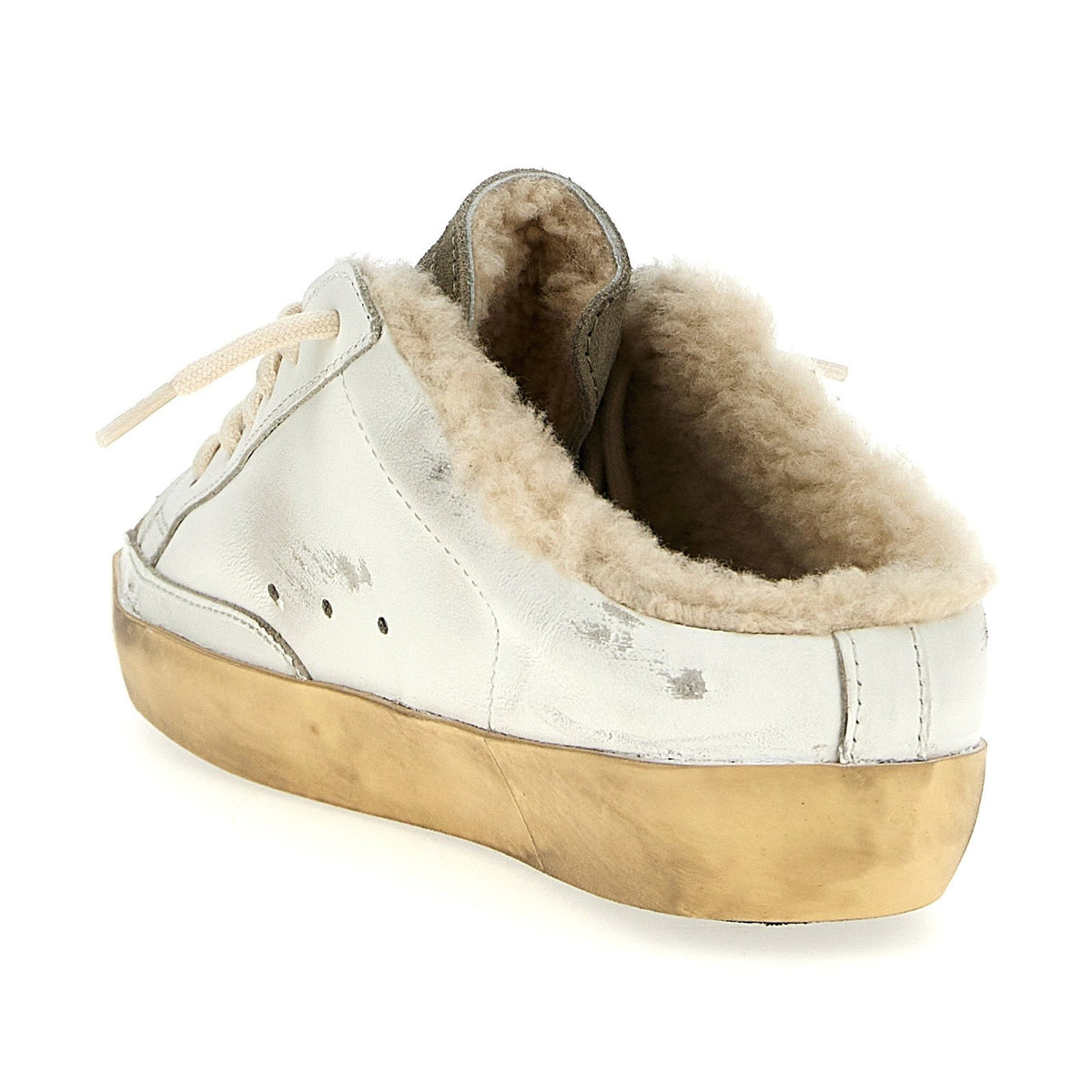 Beige Cowhide Low Top Sneakers
