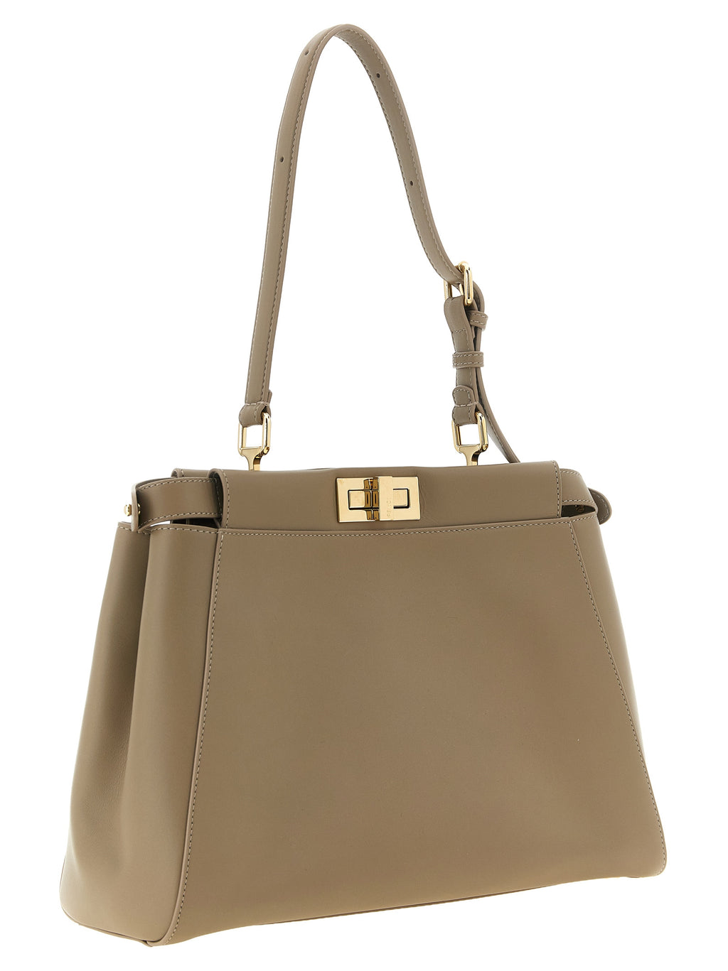 Gray Calfskin Shoulder Bag