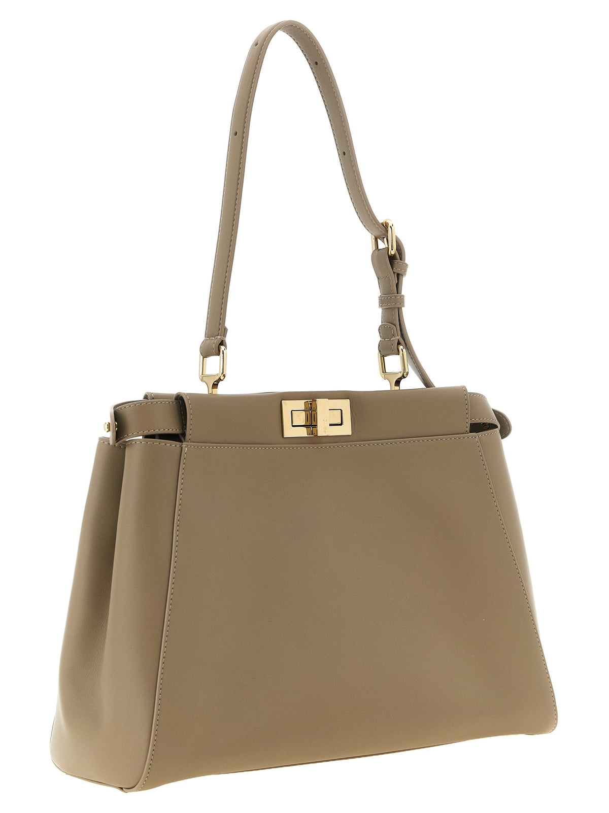 Gray Calfskin Shoulder Bag