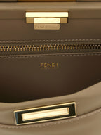Gray Calfskin Shoulder Bag