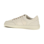 Beige Nubuc Leather Low Top Sneakers