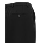 Black Virgin Wool Midi Skirt