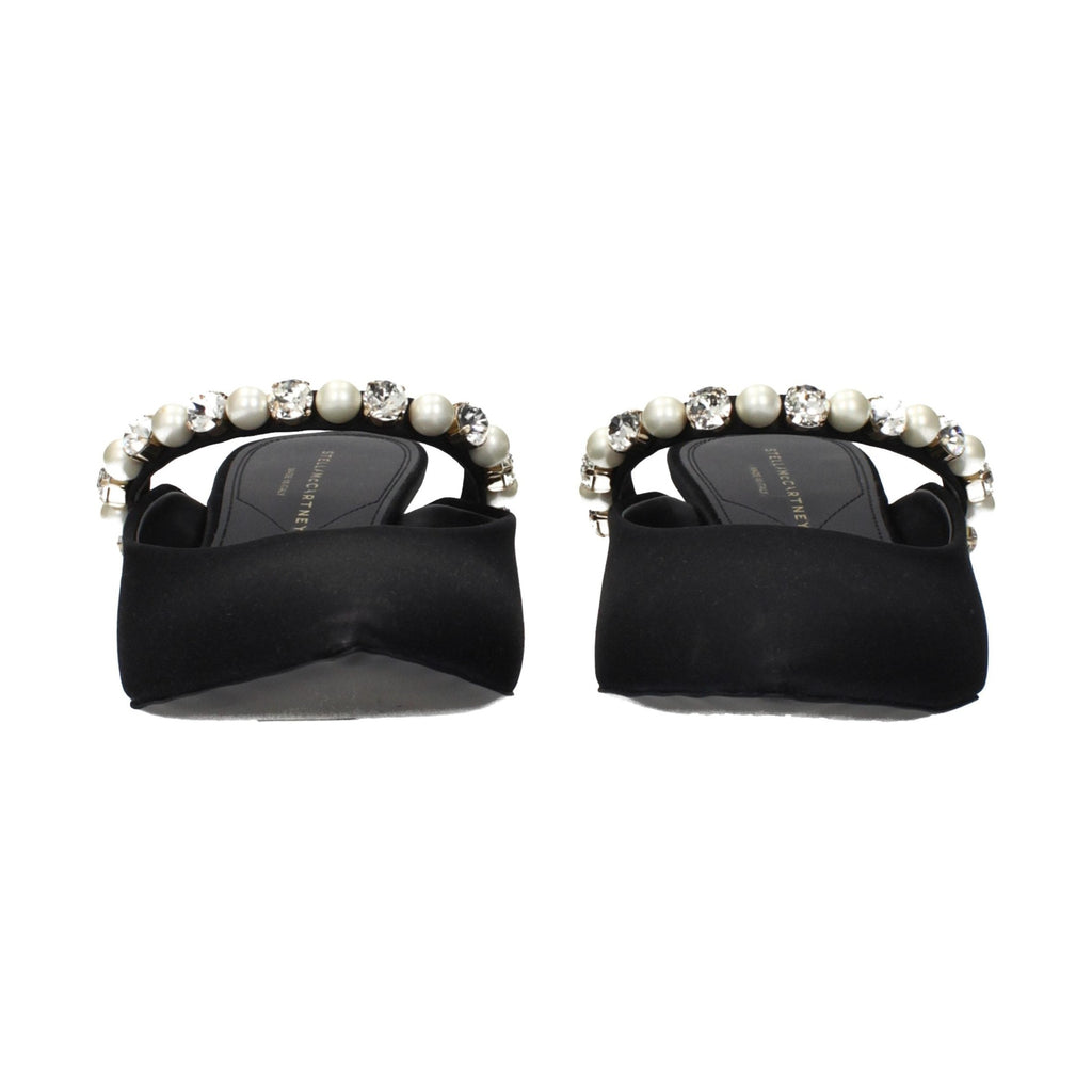 Black Satin Stiletto Heel Sandals