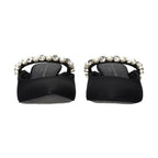 Black Satin Stiletto Heel Sandals