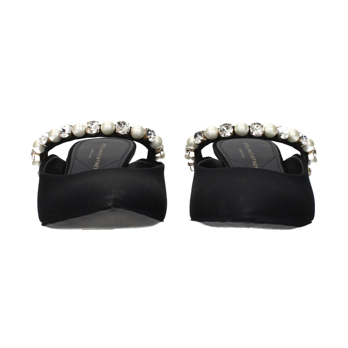 Black Satin Stiletto Heel Sandals
