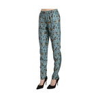 Dolce & Gabbana Blue Musical Instruments Print Tapered Pants