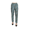 Dolce & Gabbana Blue Musical Instruments Print Tapered Pants