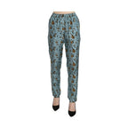 Dolce & Gabbana Blue Musical Instruments Print Tapered Pants