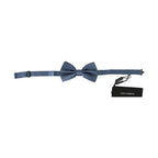 Dolce & Gabbana Blue 100% Silk Adjustable Neck Papillon Bow tie