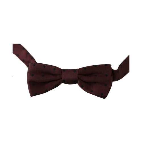 Dolce & Gabbana Purple Dotted Silk Adjustable Neck Papillon Bow Tie