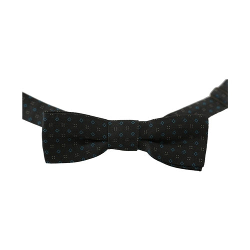 Dolce & Gabbana Men Gray Pattern Silk Adjustable Neck Papillon Bow Tie