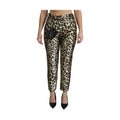 Dolce & Gabbana Brown Leopard Sequined High Waist Pants