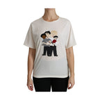 Dolce & Gabbana White #dgfamily Patch Short Sleeve Blouse Top