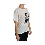 Dolce & Gabbana White #dgfamily Patch Short Sleeve Blouse Top