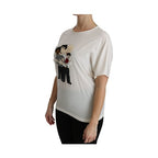 Dolce & Gabbana White #dgfamily Patch Short Sleeve Blouse Top