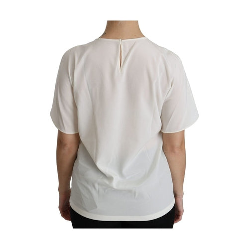 Dolce & Gabbana White #dgfamily Patch Short Sleeve Blouse Top